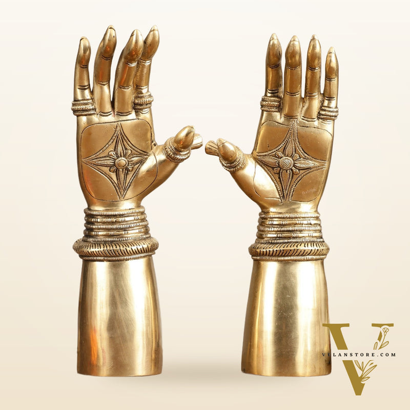 Pure Brass Goddess Arms Hands Pair - 12" Height