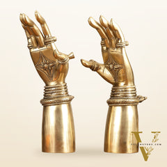 Pure Brass Goddess Arms Hands Pair - 12" Height