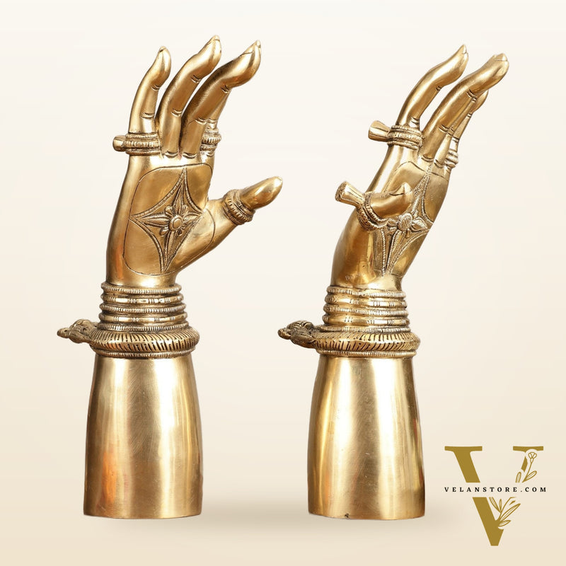 Pure Brass Goddess Arms Hands Pair - 12" Height