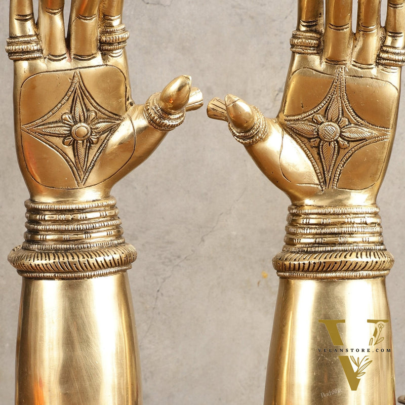 Pure Brass Goddess Arms Hands Pair - 12" Height