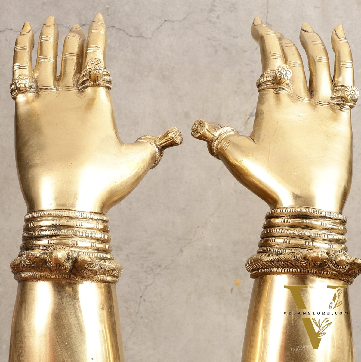 Pure Brass Goddess Arms Hands Pair - 12" Height