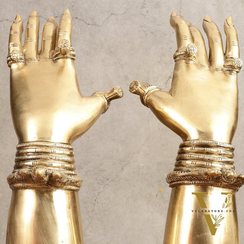 Pure Brass Goddess Arms Hands Pair - 12" Height