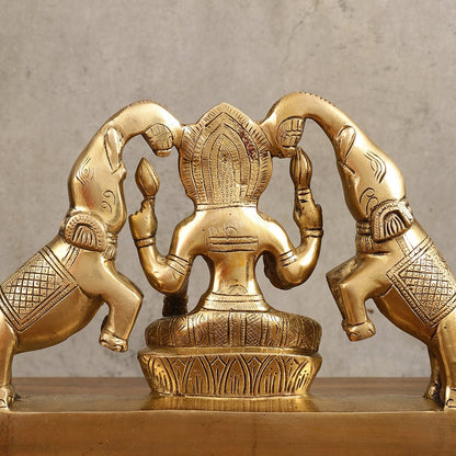 Pure Brass Goddess Gajalakshmi Idol - 7 Inches