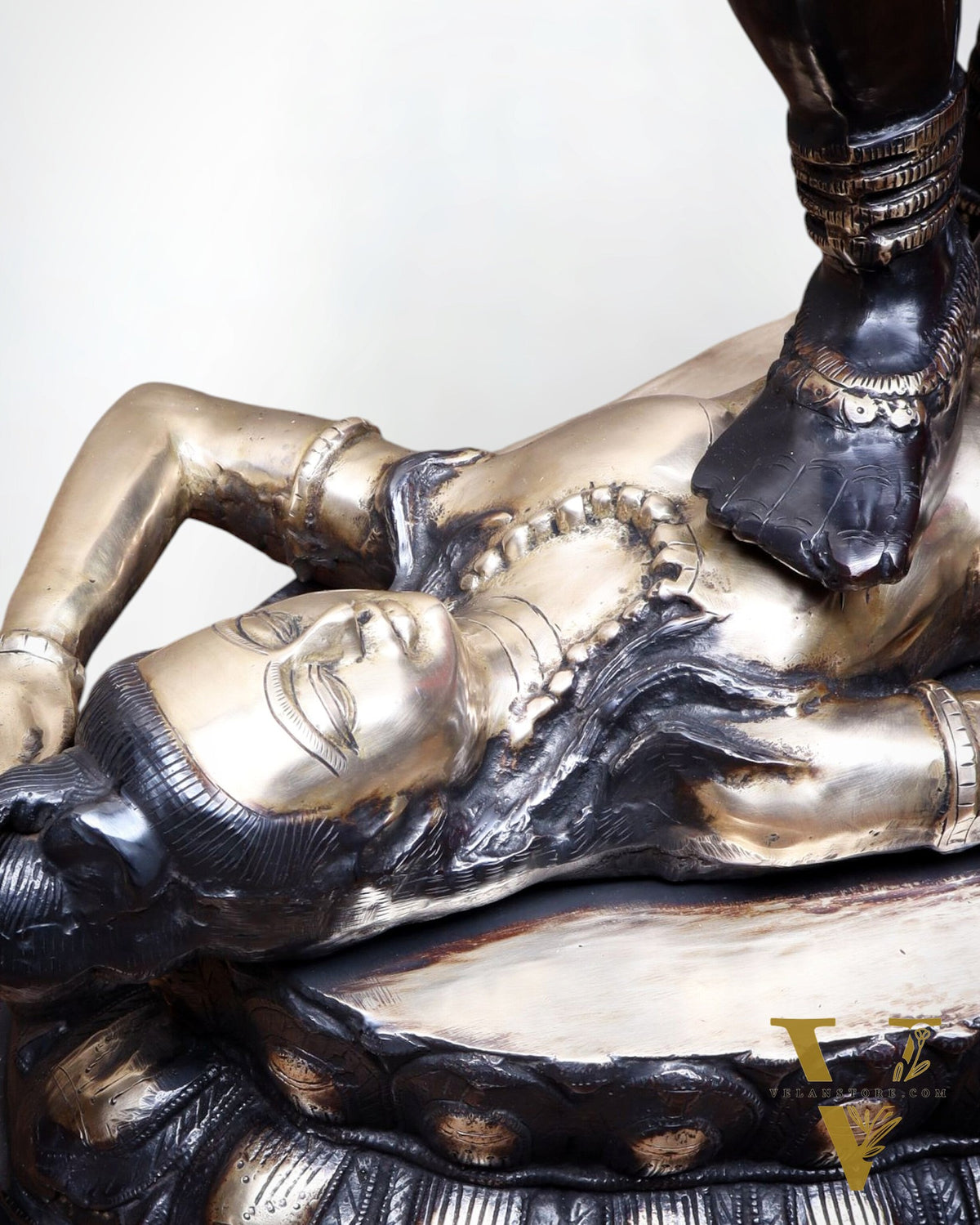 Pure Brass Goddess Kali Dashabhuja (10 Arms) Statue – 43" Black Edition | 64 kg