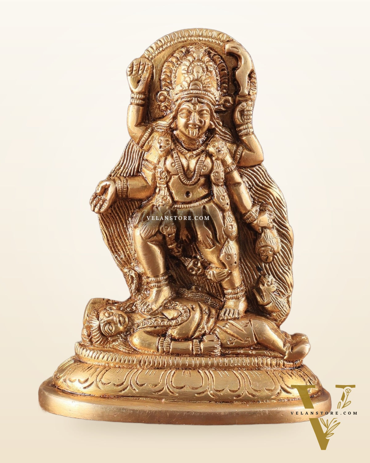 Pure Brass Goddess Kali Ma Idol 5"