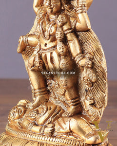 Pure Brass Goddess Kali Ma Idol 5"