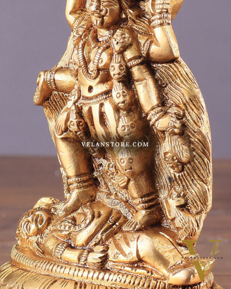 Pure Brass Goddess Kali Ma Idol 5"