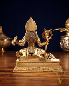 Pure Brass Goddess Kali Sitting Statue 6"