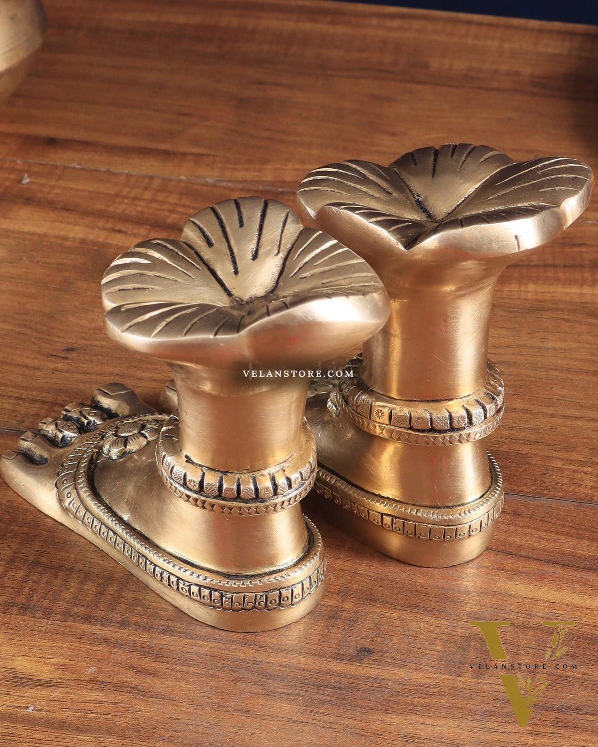 Pure Brass Goddess Lakshmi Charan (Holy Feet) Idol