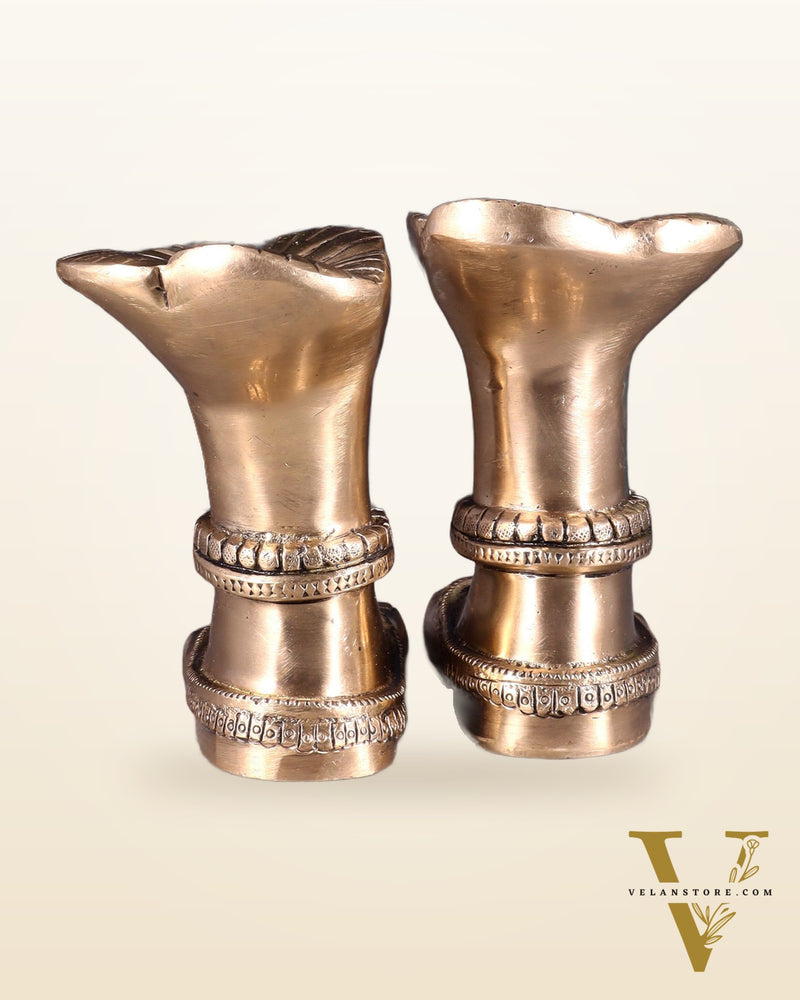 Pure Brass Goddess Lakshmi Charan (Holy Feet) Idol