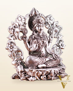 Pure Brass Goddess Lakshmi Idol silver plated – 4” superfine