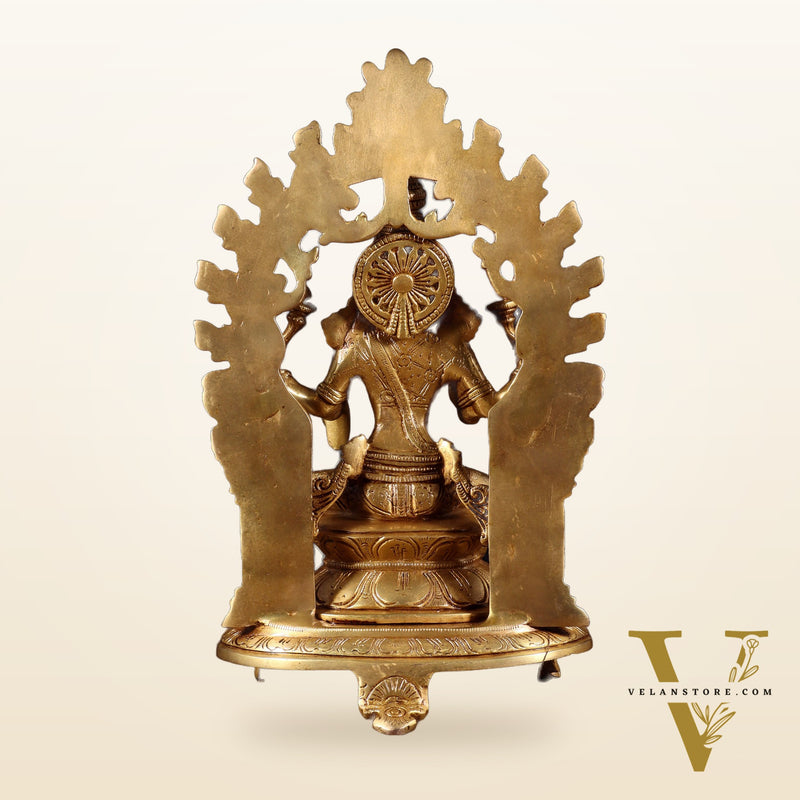 Pure Brass Goddess Lakshmi Idol with Prabhavali | 12 Inch