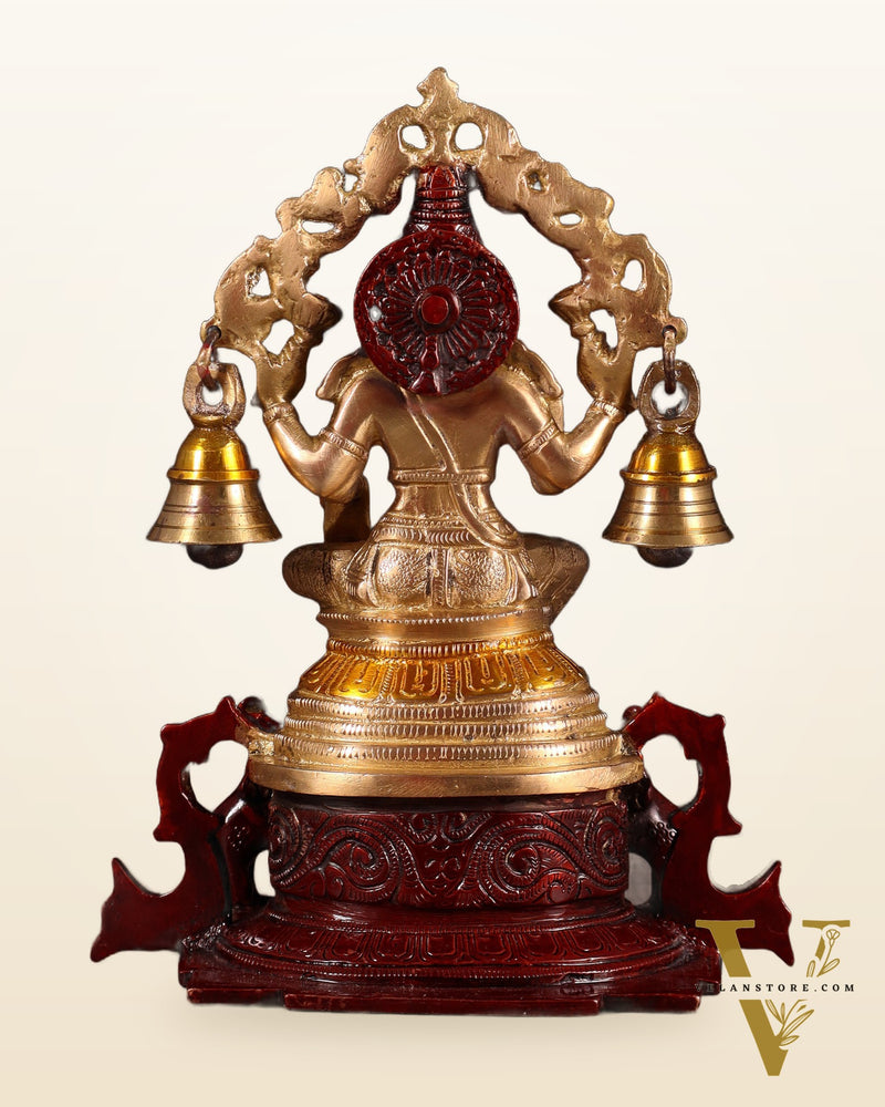 Pure Brass Goddess Lakshmi Idol with Prabhavali 8.2"