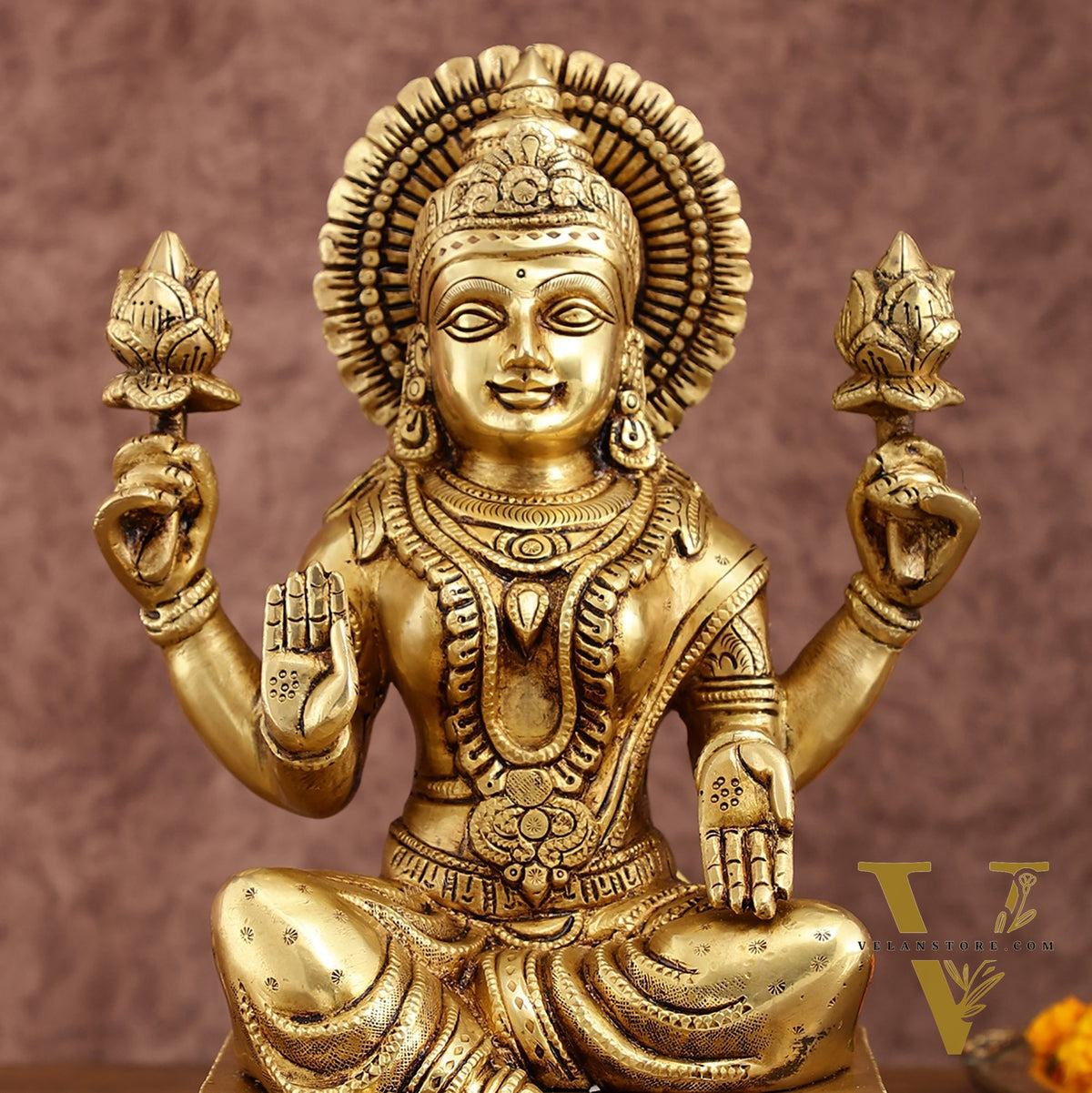 Pure Brass Goddess Lakshmi Statue 12 Inches | Symbol of Prosperity
