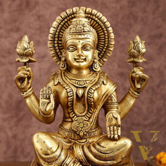 Pure Brass Goddess Lakshmi Statue 12 Inches | Symbol of Prosperity