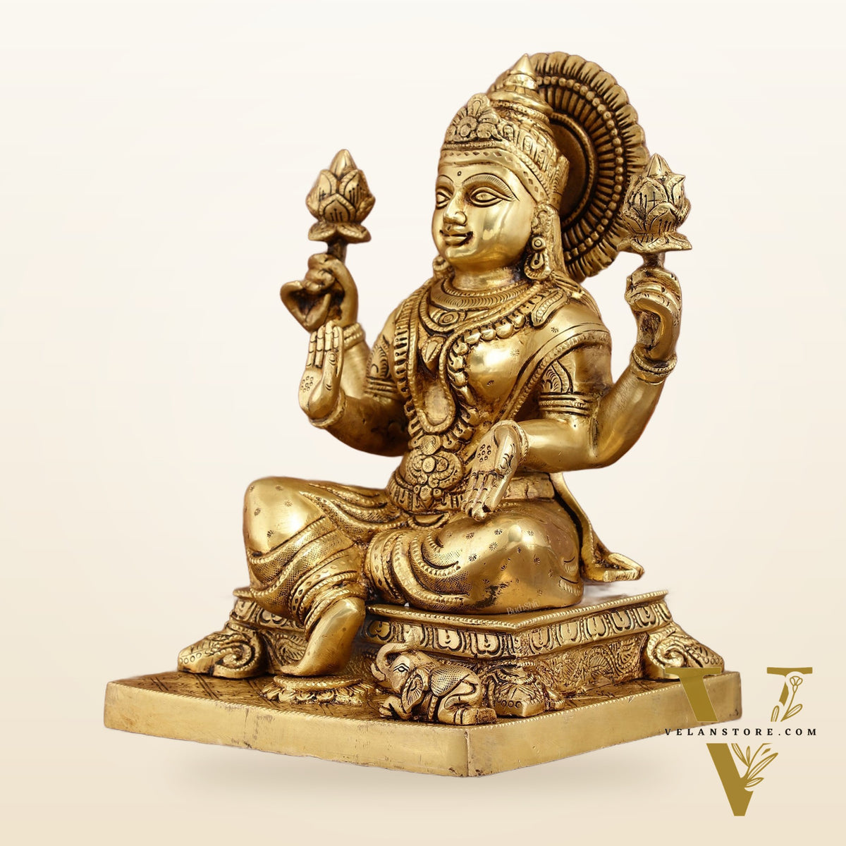 Pure Brass Goddess Lakshmi Statue 12 Inches | Symbol of Prosperity