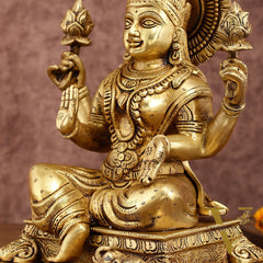Pure Brass Goddess Lakshmi Statue 12 Inches | Symbol of Prosperity
