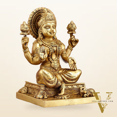 Pure Brass Goddess Lakshmi Statue 12 Inches | Symbol of Prosperity
