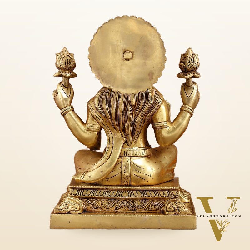 Pure Brass Goddess Lakshmi Statue 12 Inches | Symbol of Prosperity