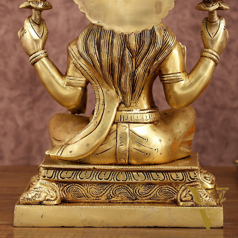 Pure Brass Goddess Lakshmi Statue 12 Inches | Symbol of Prosperity