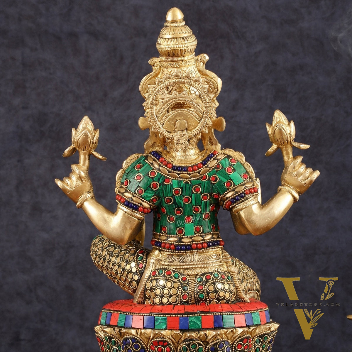 Pure Brass Goddess Lakshmi Statue - 14.5"