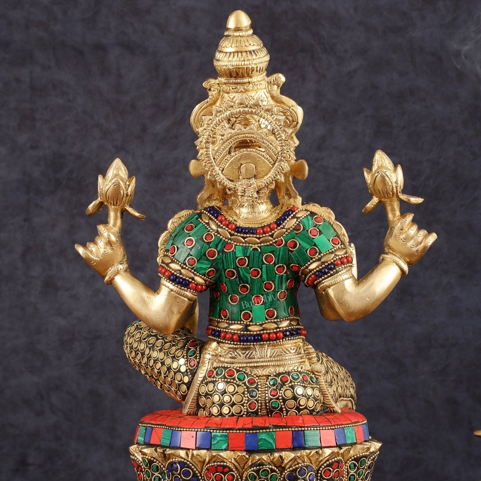 Pure Brass Goddess Lakshmi Statue - 14.5"