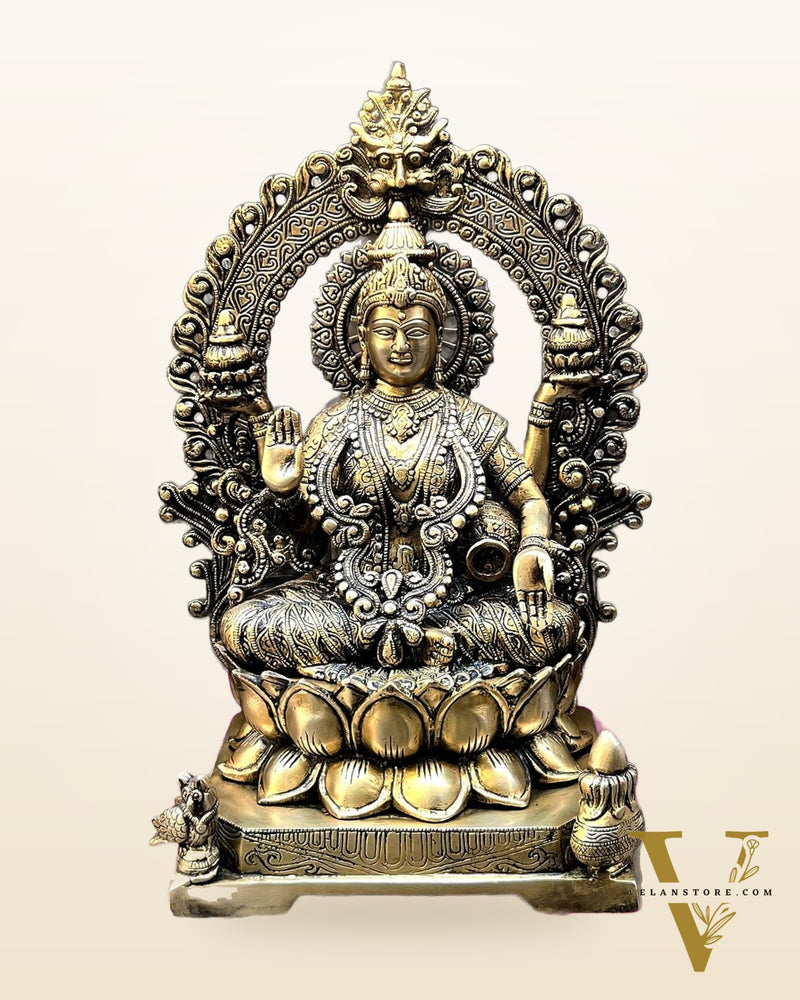 Pure Brass Goddess Lakshmi Statue - 18"