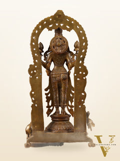 Pure Brass Goddess Lakshmi Statue with Elephants 16"