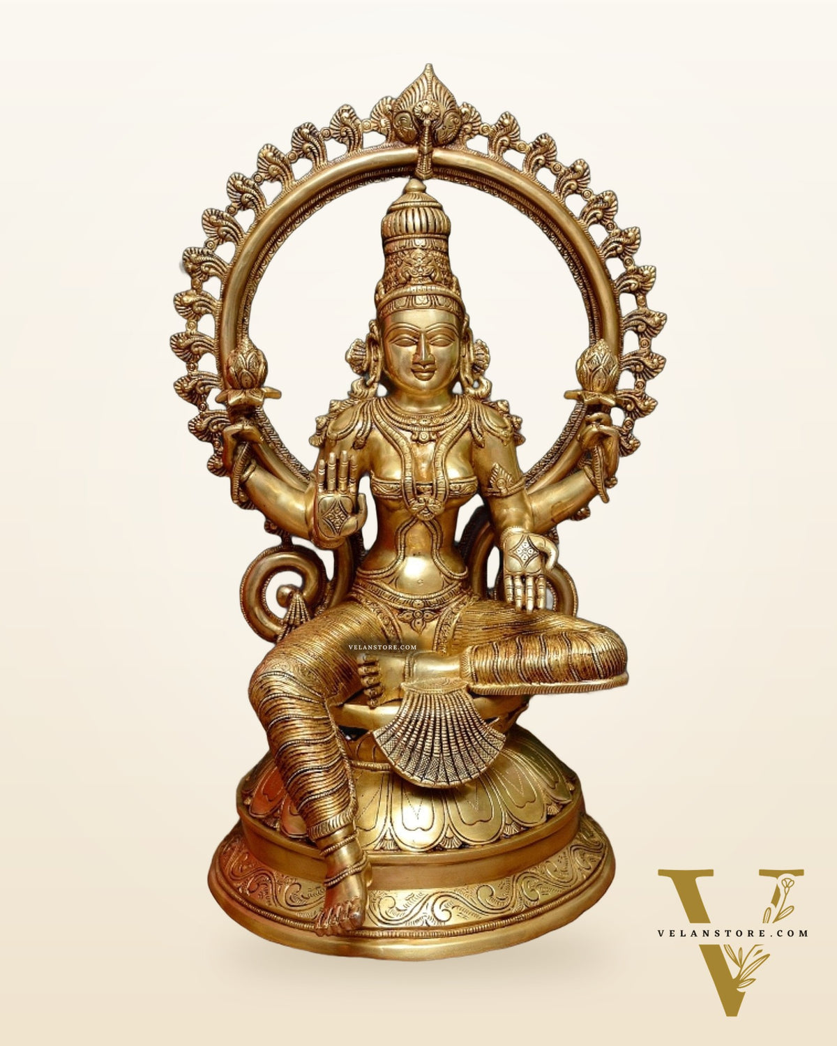 Pure Brass Goddess Lakshmi Superfine Idol 28"