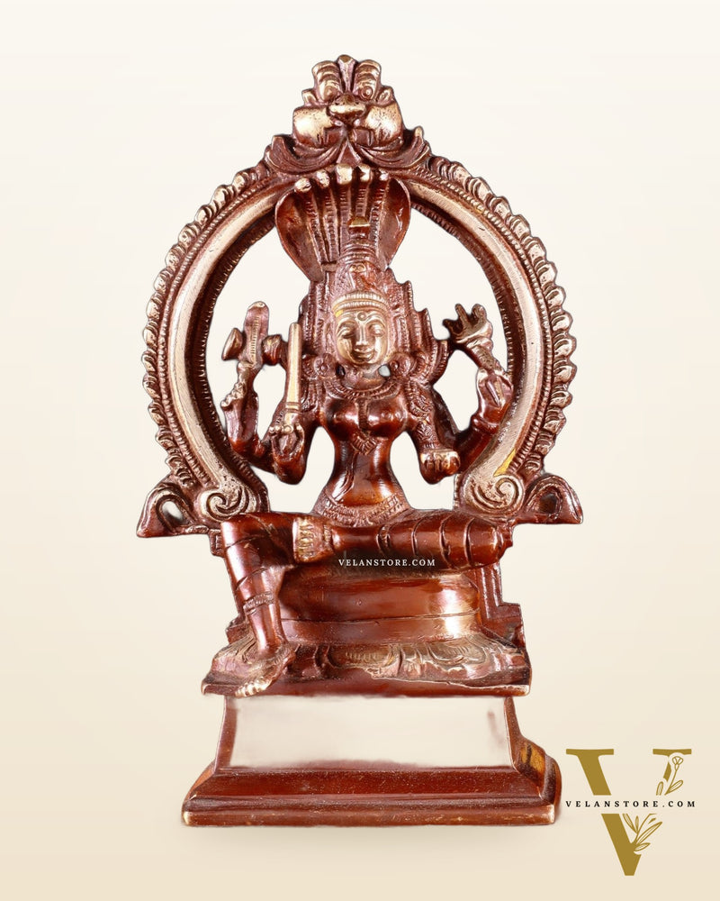 Pure Brass Goddess Mariamman Idol 6.75" dual tone