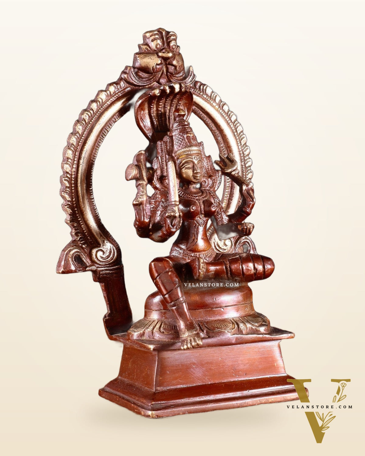 Pure Brass Goddess Mariamman Idol 6.75" dual tone