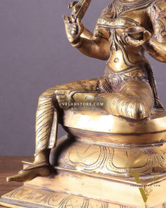 Pure Brass Goddess Mariamman Statue – Hindu Goddess of Rain 19"
