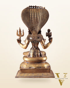 Pure Brass Goddess Mariamman Statue – Hindu Goddess of Rain 19"