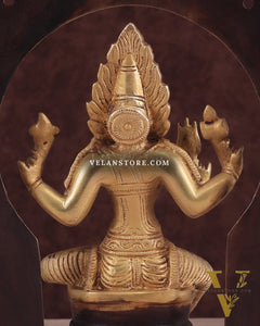 Pure Brass Goddess Mariamman with Prabhavali - Dual Copper Tone - 9"