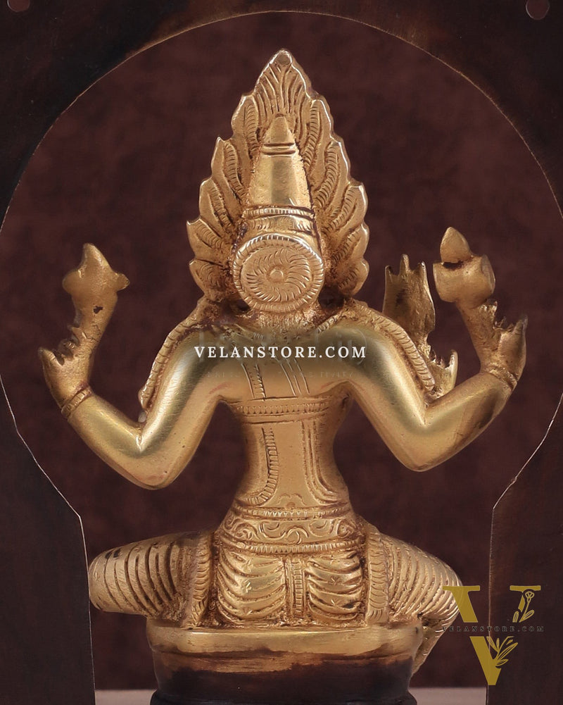 Pure Brass Goddess Mariamman with Prabhavali - Dual Copper Tone - 9"
