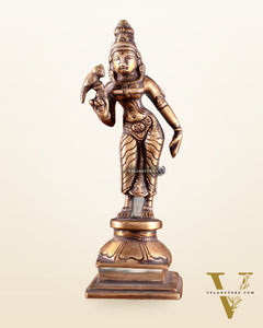 Pure Brass Goddess Meenakshi Idol 6" antique finish