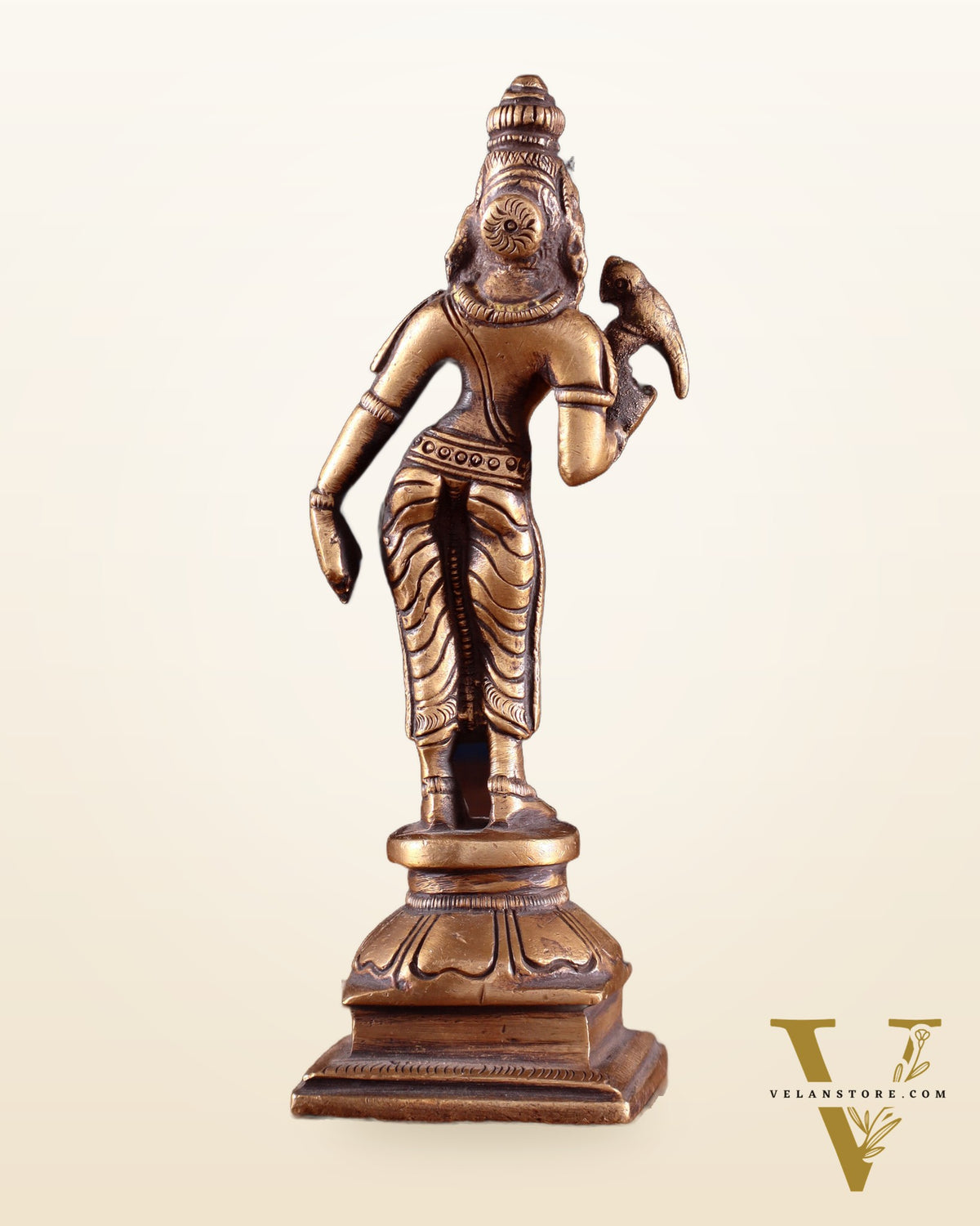 Pure Brass Goddess Meenakshi Idol 6" antique finish