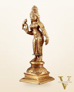 Pure Brass Goddess Meenakshi Idol 6"