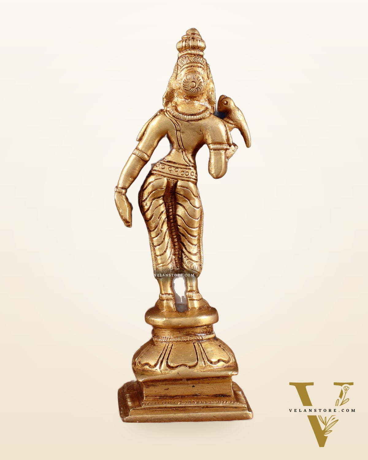 Pure Brass Goddess Meenakshi Idol 6"