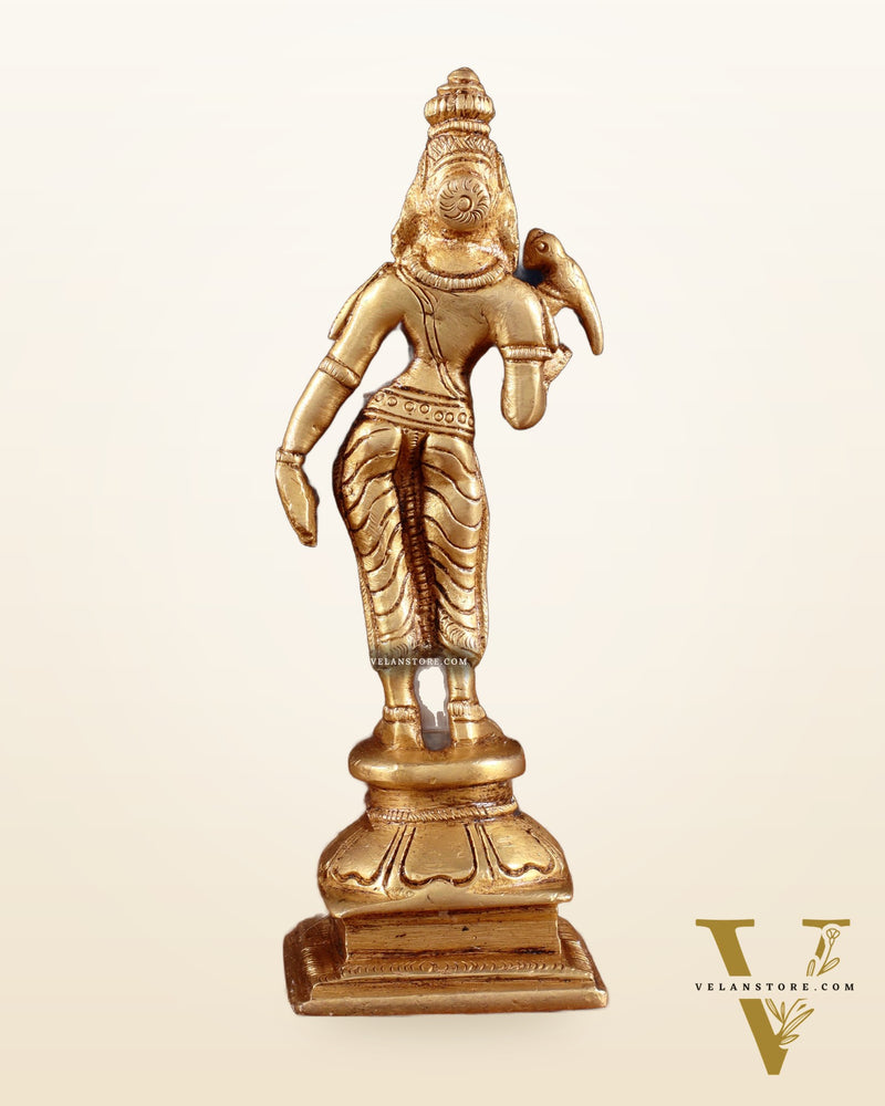 Pure Brass Goddess Meenakshi Idol 6"