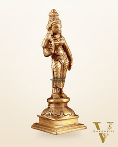 Pure Brass Goddess Meenakshi Idol 6"