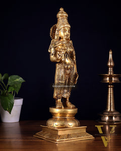 Pure Brass Goddess Meenakshi Statue – 15 Inch | Handcrafted Idol