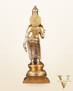 Pure Brass Goddess Meenakshi Statue – 15 Inch | Handcrafted Idol