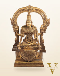 Pure Brass Goddess Padmavathi Lakshmi Sculpture with Thiruvarchi - 30"