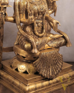 Pure Brass Goddess Padmavathi Lakshmi Sculpture with Thiruvarchi - 30"