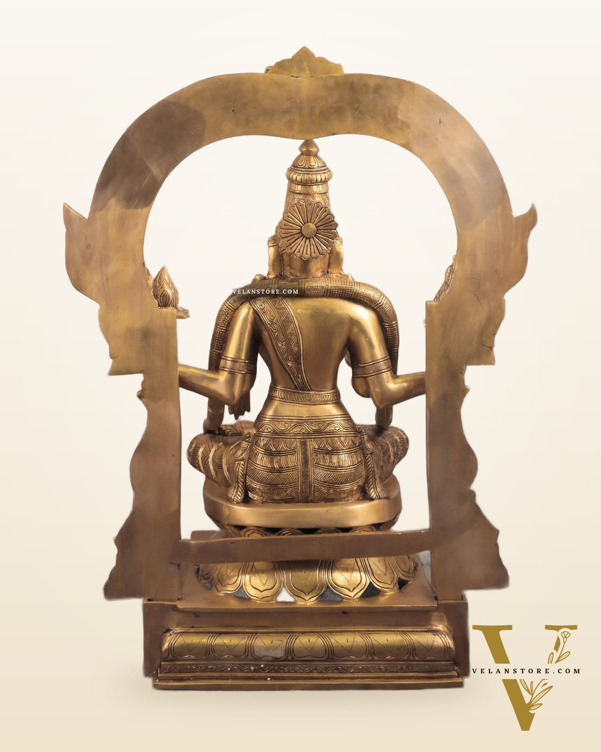 Pure Brass Goddess Padmavathi Lakshmi Sculpture with Thiruvarchi - 30"