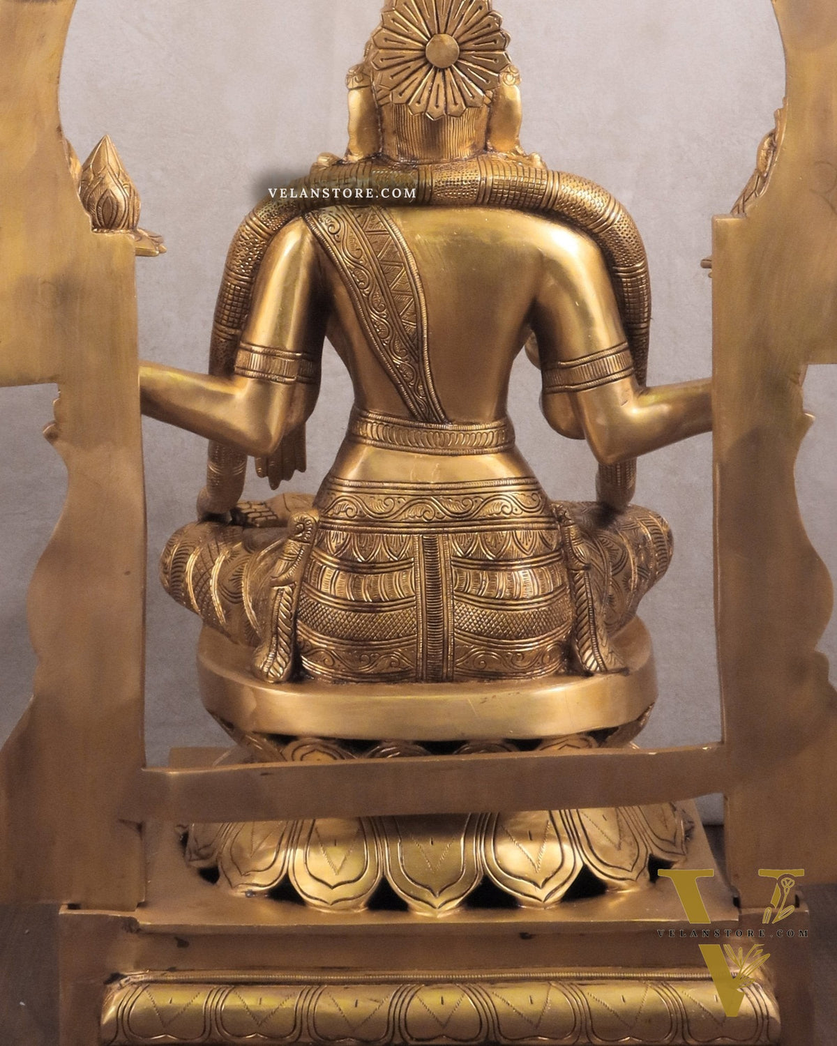 Pure Brass Goddess Padmavathi Lakshmi Sculpture with Thiruvarchi - 30"
