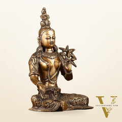 Pure Brass Green Tara Devi Idol 10.5"