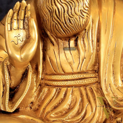 Pure Brass Guru Nanak Dev Ji Intricate Statue – Handcrafted, 13.5"