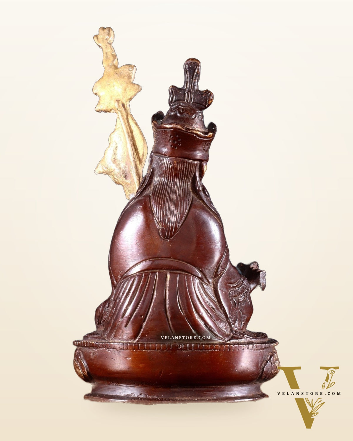 Pure Brass Guru Rinpoche Padmasambhava Statue – 6.5”